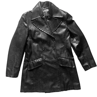 Buy Vintage Charlotte Halton Black Snake Leather Jacket Size 10 Goth Coquette Grunge • 8.99£