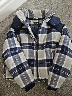 Buy Zara Bomber Jacket With Hood. Lumberjack Style. Unisex. Size Small. • 3.99£