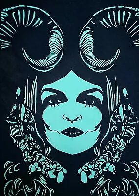 Buy XWWX Horned Goddess KVLT T-Shirt L Hera Occult Vibrant ART Street Skate RAD DW • 22£