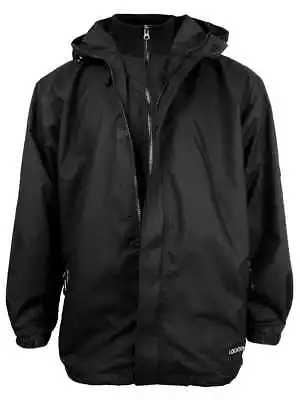 Buy Mens Black Jacket Coat Location BlackRock Showerproof Balaclava Rain Hooded Rain • 19.99£