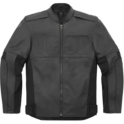 Buy Icon Motorhead 3 Stealth CE Motorcycle Motorbike Leather Jacket - Black • 406.99£