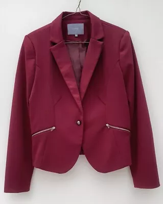 Buy B.young Short Jacket, Size 10-12, Burgundy Red Maroon, New (Other) • 10.50£