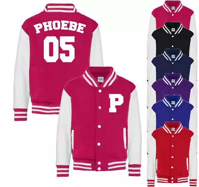 Buy Personalised Name And Initials Kids Varsity Jacket American Style Collage Jacket • 19.99£
