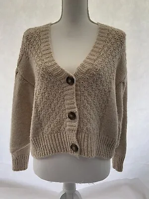 Buy Cardigan George Size S Cream Acrylic Blend Button Up Womens • 10.39£