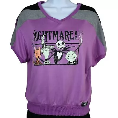 Buy Tim Burton's Nightmare Before Christmas Pink Purple Shirt By Disney Sz Xsmall   • 5.66£