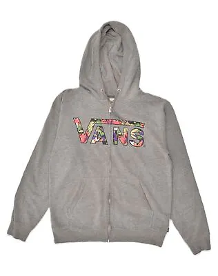 Buy VANS Mens Graphic Zip Hoodie Sweater Medium Grey Cotton YB05 • 16.01£