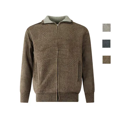 Buy Euro Fur Lined Jacket Mens Full Zip Collar Pockets Long Sleeve M-XXL Phoenix • 30.25£
