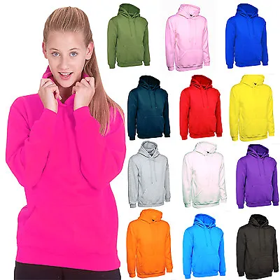 Buy Ladies Plain Hoodie Unisex Loose Fit Size 8 To 28 Plus Hooded Sweatshirt NEW • 14.95£