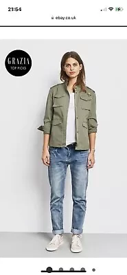 Buy Hush Military Jacket - Washed Khaki Green - Size 18 - BNWT • 50£