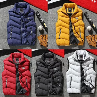 Buy Winter Warm Men Paded Sleeveless Puffer Jacket Vest Waistcoat Quilted Coat Parka • 20.32£