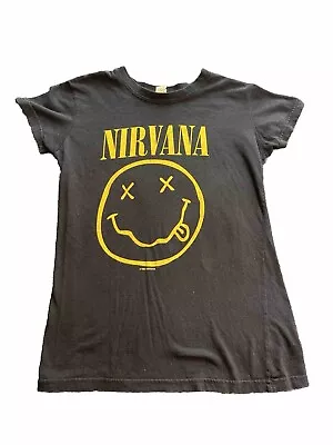 Buy Nirvana Smiley Face T-shirt Women’s Tultex Tear Away Tag Dated Copyright 1992 • 120.18£