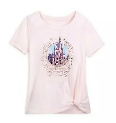 Buy Walt Disney World 50th Anniversary Cinderella Castle T-Shirt Pink - M - BNWT • 29.99£