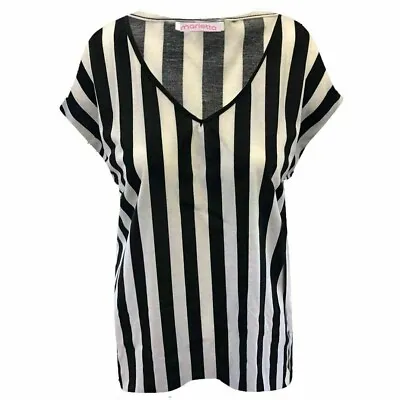 Buy Womens T Shirt Ladies Oversized Baggy Plus Size Top Loose V Neck Turn Up Batwing • 8.99£