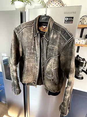 Buy Harley Davidson Mens Leather Jacket - XL - Fat Boy Softail Dyna Shovelhead • 51£