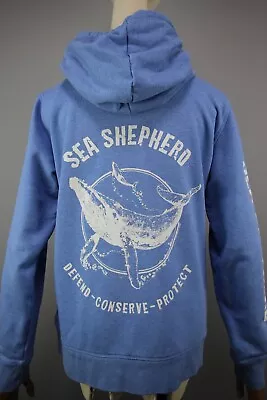 Buy SEA SHEPHERD Blue Cotton Zip Hoodie Jacket Women's Sz M • 75.60£