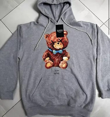 Buy Boohoo MAN Teddy Print Hoodie Size Medium, Brand New With Tags • 10£
