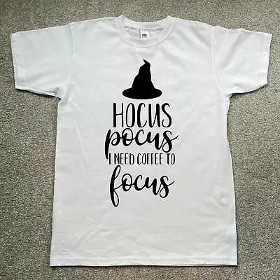 Buy Halloween Hocus Pocus Inspired I Need Coffee To Focus T-shirt Halloween Merch  • 8.99£