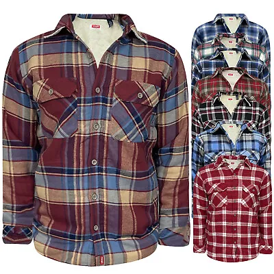 Buy Wrangler Mens Sherpa Lined Flannel Heavy Shirt Lumberjack Flannel Padded Jacket • 17.99£