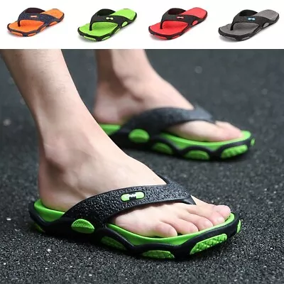 Buy Men's Trendy Thong Sandals Fashion Slippers Shoes Red/Gray/Orange/Green • 15.68£