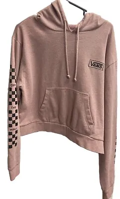 Buy Vans Box Check Cropped Hoodie Sweatshirt Pink Size XL • 14.17£