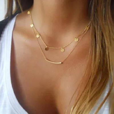 Buy Festival Charm Multi Layer Necklace Gold Chain Jewellery UK • 4.39£