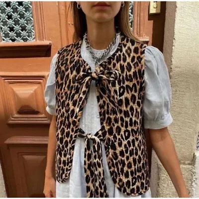 Buy Leopard Print Bows Waistcoat Vest • 12.75£