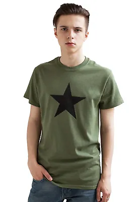 Buy Black Star T Shirt Minimalist Retro Geometric Aesthetic Skater Grunge Khaki Tee • 14.99£