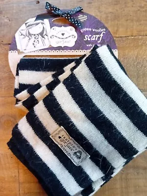 Buy New Santoro Gorjuss Designer Woolen Angora Striped Stripy Scarf Punk Emo Goth • 9.99£