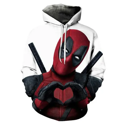 Buy Marvel Deadpool 3D Print Men Hoodie Sweater Cosplay Character Jacket Pullover • 25.85£