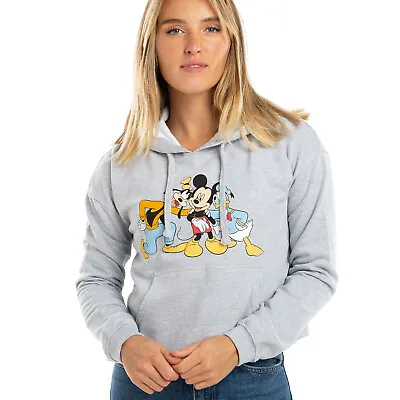 Buy Official Disney Ladies Mickey Mouses Crew Cropped Hoodie Grey S - XL • 22.49£