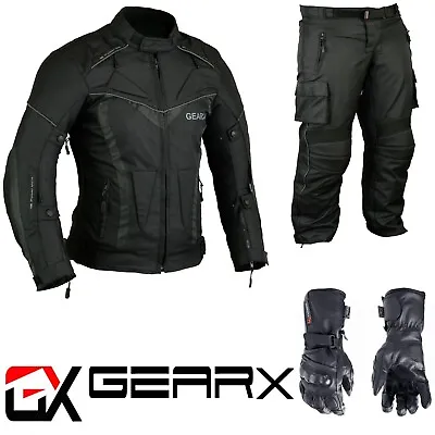 Buy Motorbike Jacket Trousers Leather Gloves Set Waterproof Thermal Commuting Layer • 122.99£