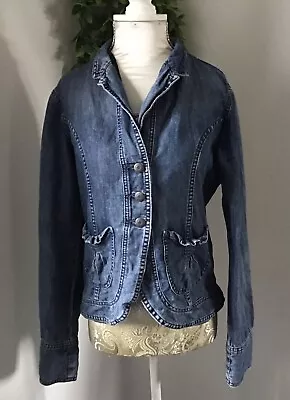 Buy DKNY JEANS Ladies Blue Cotton Wash Waist Length Denim Jacket Size M • 14.99£