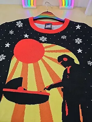 Buy Worn Once, UK Size M Mandalorian Christmas Jumper Knitted StarWars Xmas Pullover • 15.50£