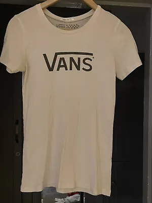 Buy Vans White Round Neck T-Shirts Size S Good Conditon • 2.99£