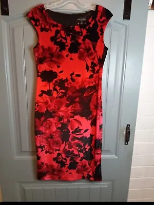 Buy Connected Apparel Brand Women's Black And Red Velour Dress Size 6 • 19.28£