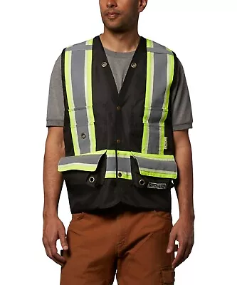 Buy 1 300D Surveyor's Vest  L Work Construction Hard Dirty Safety Yellow Security • 72.31£