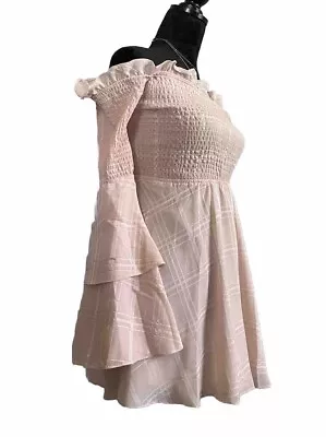 Buy Pink Ruffle Dress Womens XS LPA Liz Lisa Off Shoulder Fit Flare Kawaii Fashion • 28.82£