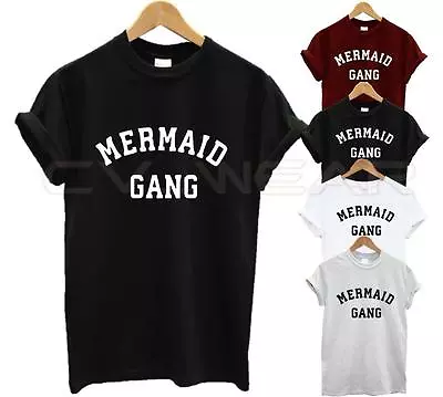 Buy Mermaid Gang T Shirt Fashion Hipster Tumblr Part Time Mermaid Lover Animal Unise • 9.99£
