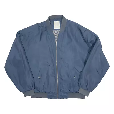 Buy Vintage HAPPY LIFE Bomber Jacket Blue 80s Mens XL • 22.99£
