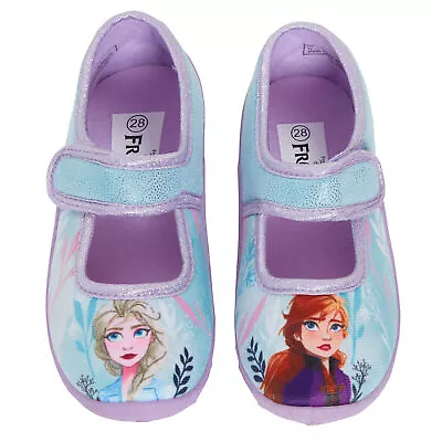 Buy Girls Disney Frozen 2 Slippers Easy Fasten Ballet Pumps Elsa Anna House Shoes • 12.95£
