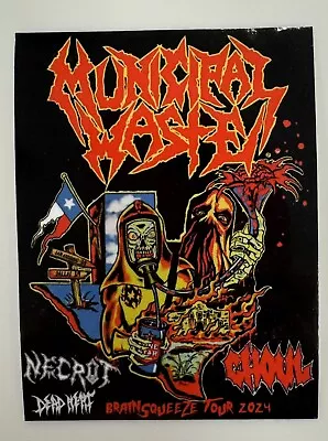 Buy 2 Municipal Waste Brain Squeeze Tour Texas Stickers Thrash Metal Shirt Design • 9.47£
