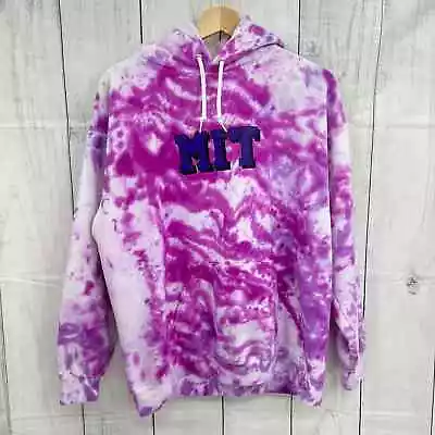 Buy VINTAGE 90's Hanes Adult MEDIUM MIT Purple Splatter Tie Dye Hoodie Sweater • 42.63£