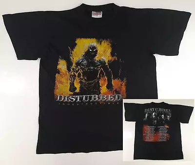Buy Mens Disturbed Indestructible 2008 European Tour Metal Band T-shirt Black Medium • 25.99£