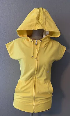 Buy NWT! EA7 Emporio Armani Sleevless Hoodie Women Yellow Size S • 71.04£