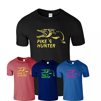 Buy PIKE HUNTER Fishing Hunter Olive Tshirt Top Fish Tee Mens Kids  CarpTrout • 10.99£