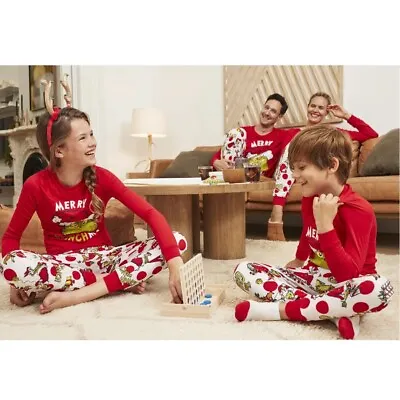 Buy Dr Seuss The Grinch Matching Family Pajamas Kids Size 8 Youth Christmas PJ Set • 19.30£