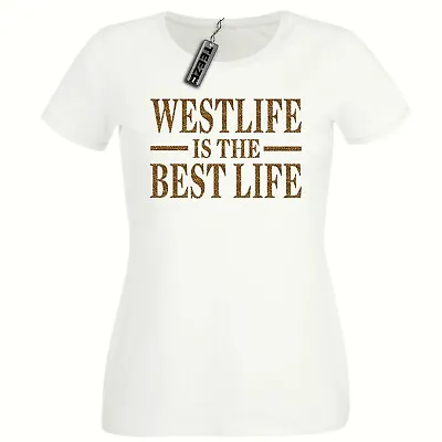 Buy Leopard Print Westlife Is The Best Life T Shirt, Ladies Fitted T Shirt • 10.55£