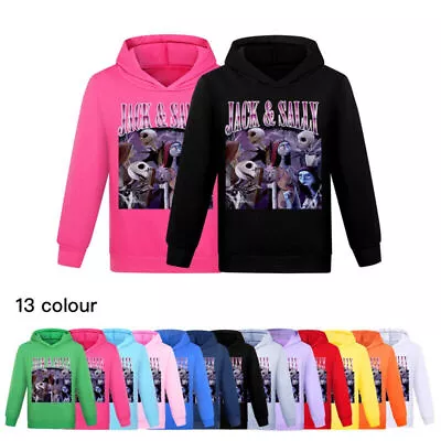 Buy The Nightmare Before Christmas Jack And Sally Kids Casual Hoodie Sweatshirt Tops • 11.98£