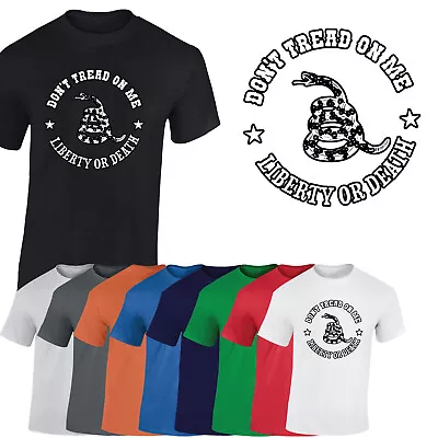 Buy Don't Tread On Me Flag Mens T-Shirt Gadsden Flag Snake Rebellion Cobra Tshirt • 8.99£