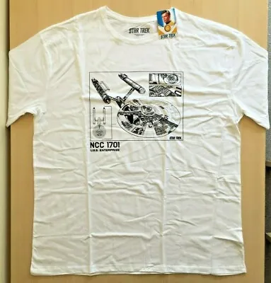 Buy Star Trek NCC 1701 Enterprise Official Mens T-Shirt (XXXL) (White) NEW 👕🖖 • 11.97£